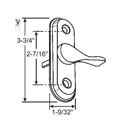 White Finish Patio Door Latch - Image 1