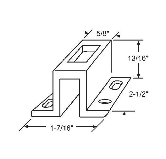 Almond Finish Patio Door Keeper Plate - Image 1