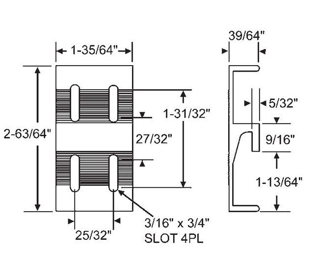 Strybuc Four Slot White Finish Keeper Plate - Image 1