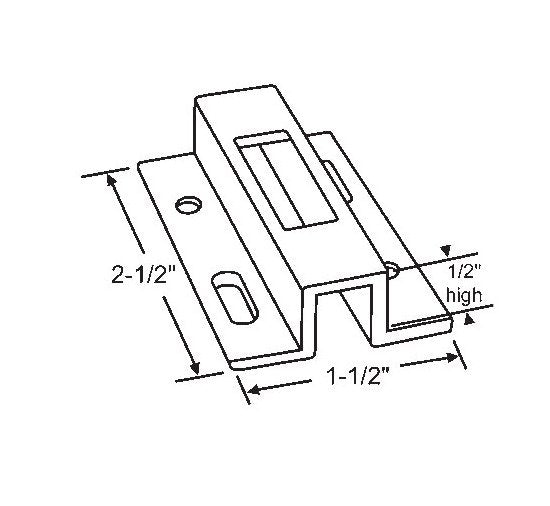 White 2-1/2 Inch Patio Door Keeper Plate - Image 1