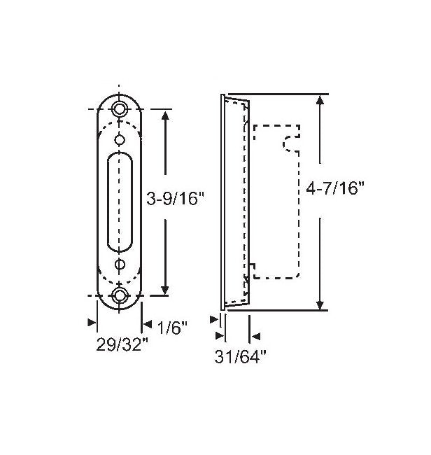 Patio Door Trim Plate Keeper Plate for Institutional Use - Image 1