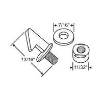 Daryl Patio Door Keeper Plate with Nut and Nylon Washer