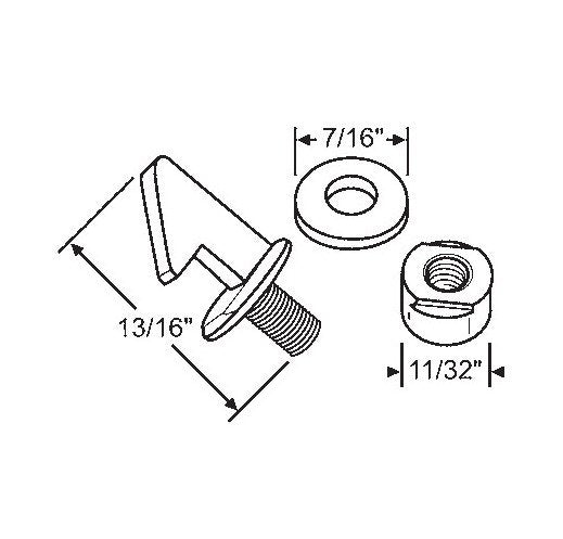 Daryl Patio Door Keeper Plate with Nut and Nylon Washer - Image 1