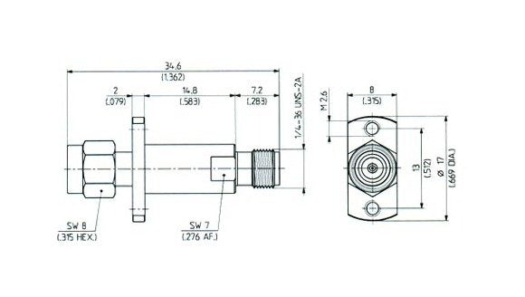 HUBER+SUHNER PC 3.5 Precision Panel Adaptors - Image 2
