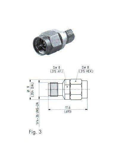 HUBER+SUHNER PC 3.5 Precision Subminiature Straight Adaptors Within-Series - Image 1