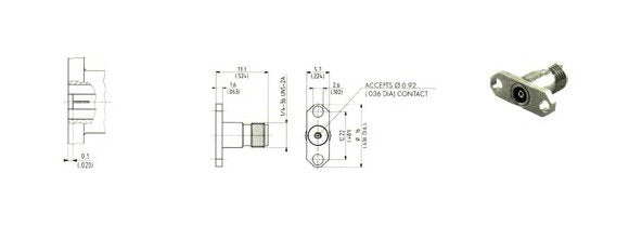 PC 3.5 Flange Mount Jack Connectors with Interchangeable Transition Pins - Image 2