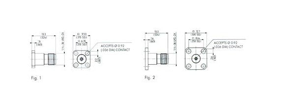 PC 3.5 Flange Mount Female Connectors with Interchangeable Transition Pins - Image 2