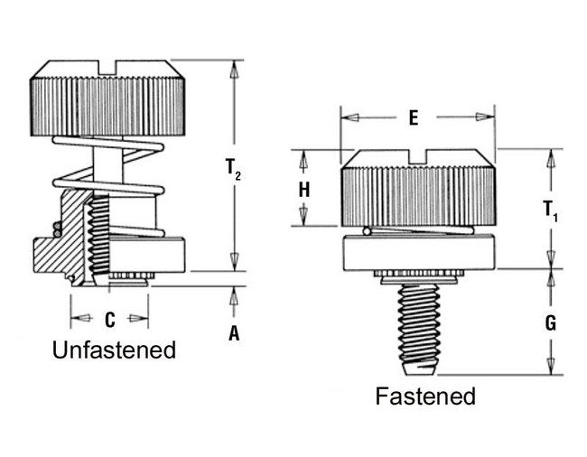 Low Profile Knob Spring-loaded Captive Panel Screw PF31 - Unified - Image 2