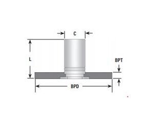 PEM Steel Standoff with Base Plate - Metric Thread - Image 2