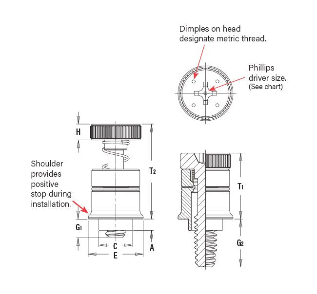 Spring-Loaded Captive Panel Screw - Metric Type PF7MF - Image 2