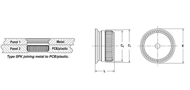PEMÂ® Type SFK SpotFastÂ® Fasteners for Metal to PCB/Plastic Panels - Image 2