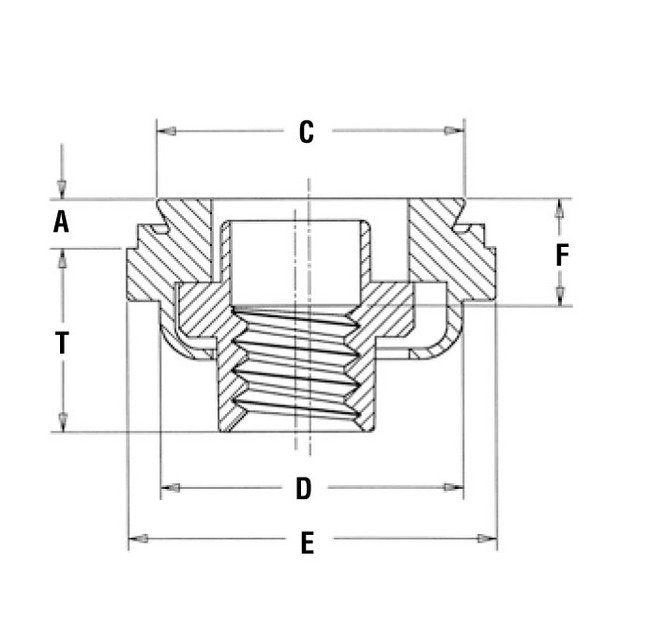 PEM F10 Self-Clinching Floating Receptacle Nuts - Unified, Thread Size .112-40 (#4-40) - Image 2