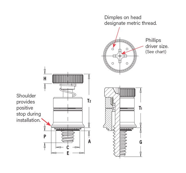 PF7M Captive Panel Screw - Self-Clinching, Spring-loaded Head - Image 2