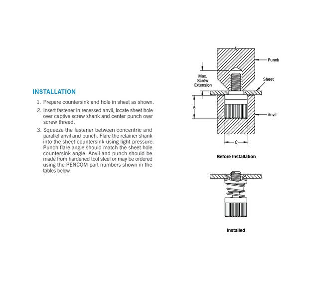 PENCOM CNC 8-32 Flare-In Narrow Panel Fastener - Image 5