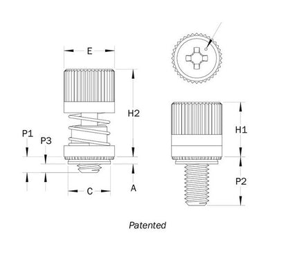 PENCOM CNA M4 x .7 Thread Self-Clinching Narrow Panel Fastener Assembly, Metric - Image 2