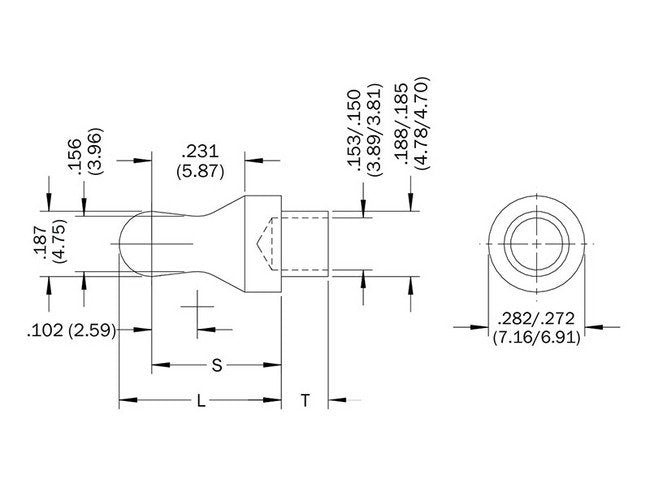 PENCOM Swage-in Ball Stud .133-.159" Thickness BS13 - Image 2