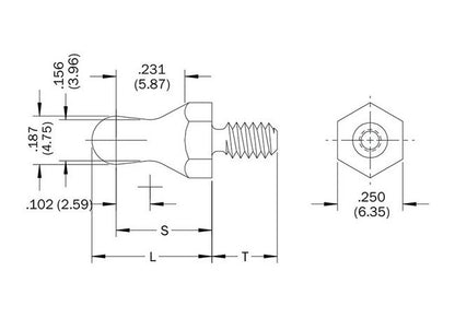 PENCOM Stainless Steel BS10 Male Ball Stud - .052-.078 in Sheet Thickness - Image 2