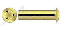 DIN 1476/ISO 8746 Metric Full Length Parallel Round Head Brass Grooved Pin