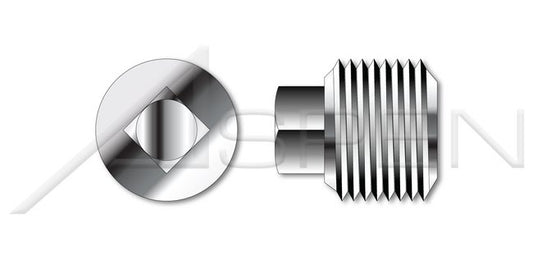 AISI 304 Stainless Steel (18-8) Square Head Drive Pipe Plug - Image 1