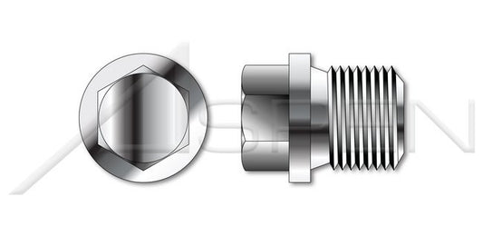 A4 Stainless Steel Straight Thread External Hex Drive Pipe Plug - Image 1