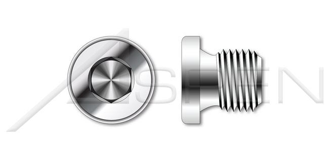A2 Stainless Steel Straight Thread Hex Socket Drive Pipe Plug - Image 1