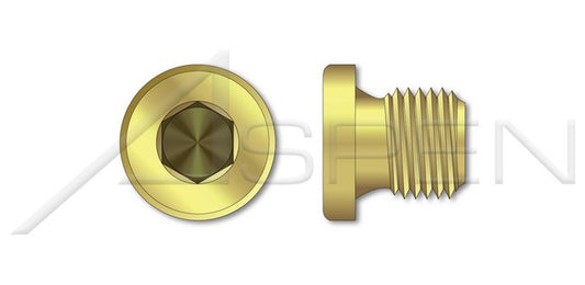 Brass Straight Thread Hex Socket Drive Pipe Plug - Image 1