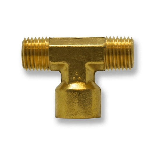 1/8 Inch (in) Male National Pipe Thread (MNPT) Run and 1/8 Inch (in) Female National Pipe Thread (FNPT) Leg Nickel Plated Tee - Image 1