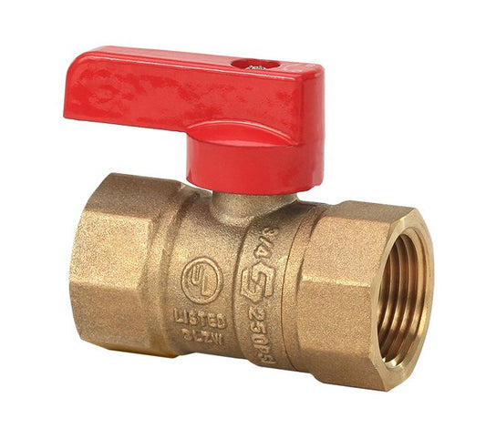 3/8 Inch Brass T-Handle Gas Ball Valve - Image 1
