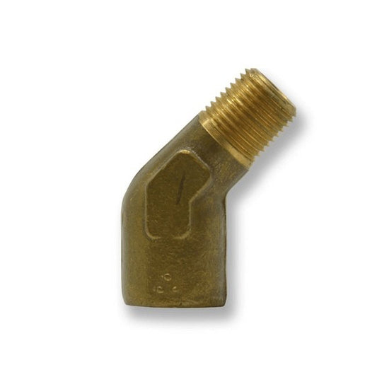45 Degree Brass Elbow 1/8 MNPT x 1/8 FNPT BSE45 Series - Image 1