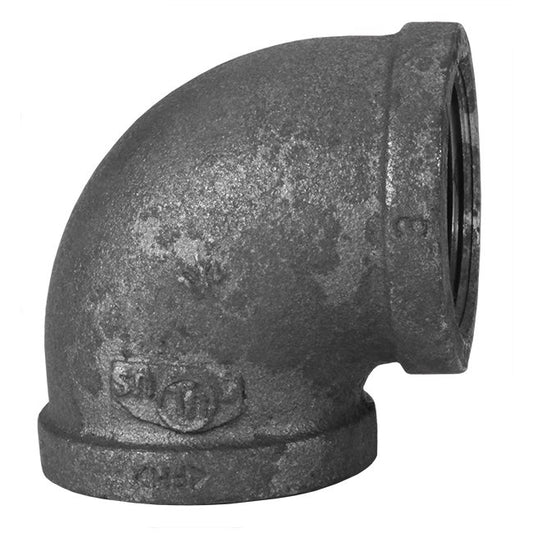 3/8 Inch BMI 90 Degree Black Malleable Iron Threaded Elbow - Image 1