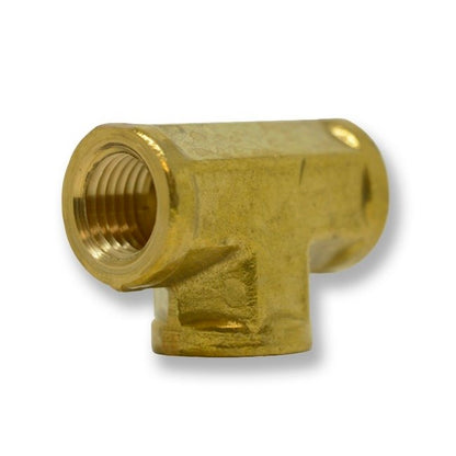 1/8 Inch (in) Female National Pipe Thread (FNPT) Brass Tee - Image 2