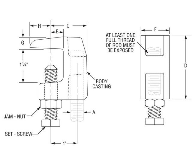 Heavy-Duty Universal C-Type Clamp with Wide Throat - Galvanized Finish - Image 2