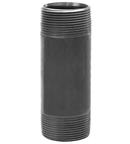 Seal Fast 1 1/4" x 4" Black Steel Threaded Nipple - Image 1
