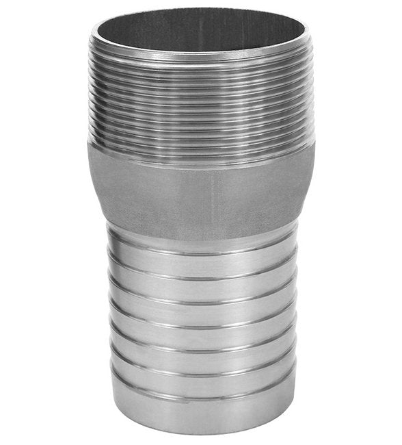 316 Stainless Steel Male BSPT Combination Nipple Fitting, 2-1/2" Size - Image 1