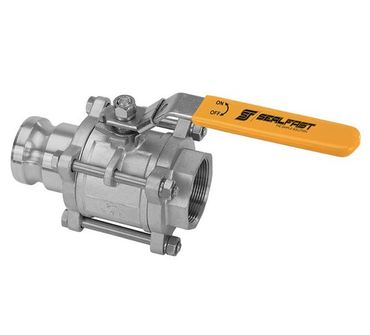 Seal Fast 316 Stainless Steel Full Port Ball Valve with Cam Adapter - Image 1