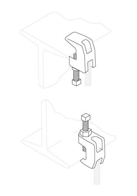 Galvanized Universal C-Type Clamp (Standard Throat) - 1/2" - Image 3