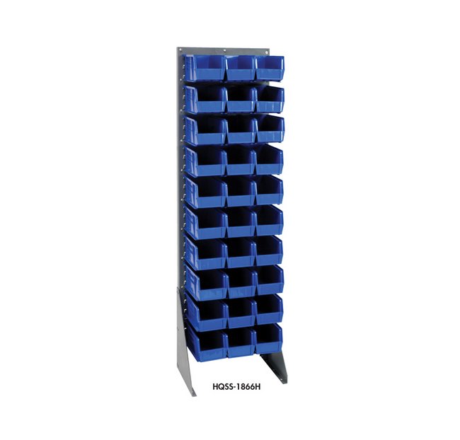 Single Sided Louvered Panel High Density Storage System - 18 x 12-1/2 in Panel, 2 x 66 in Panel, Oyster White/Gray - Image 1