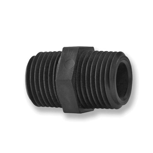 Black Polypropylene MNPT Nipple Fitting - Image 1