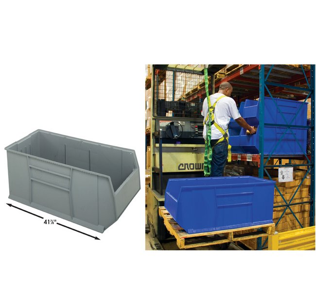 Gray Mobile Rackbin Container - 23-7/8" Width, 42" Length - Image 1