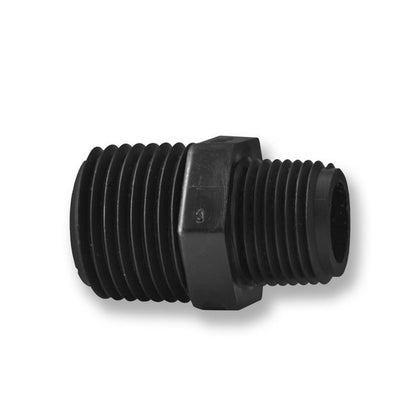 Black Polypropylene MNPT Nipple Fitting, 3/8 x 1/4 in - Image 2