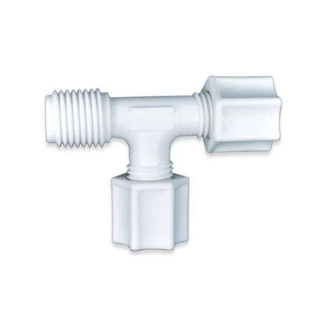 Acetal Compression Tee Fitting - CMR Series 1/4in MNPT, 3/8in OD - Image 1