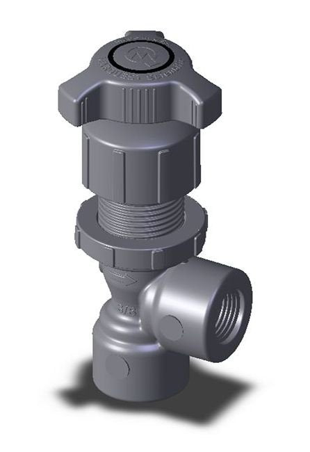 CPVC Angle Needle Valve 3/8" x 3/8" Female NPT - Image 1