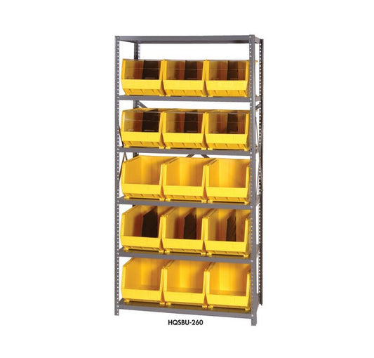 Heavy Duty 36" x 18" Blue Open Hopper Bin Storage System - Image 1