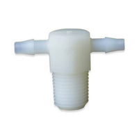 1/8in Male NPT x 1/4in Barb Natural Nylon Tee Adapter Fitting
