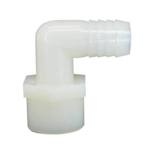 Nylon Threaded Elbow Adapter 1/4 FNPT x 3/8 Barb - Image 1