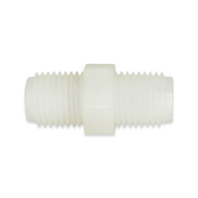 PVDF Ball Check Valve, 1/4" MNPT, Male x Male, CVK Series - Image 1