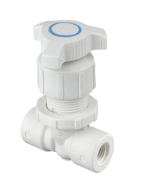 Polypro Globe Needle Valve-PP w/ L Series Needle, 1/4" Female NPT