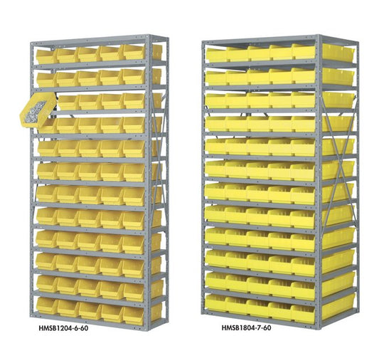 Yellow Shelf System with 96 Storage Bins, 11.6 x 6.6 inches - Image 1