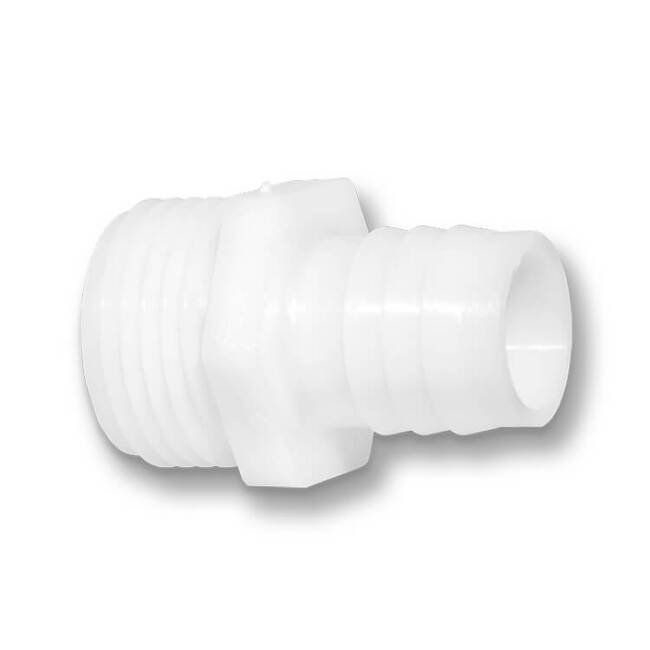 3/4 Inch Male Garden Hose Barb Nylon/Black Polypropylene Connector Fitting - Image 1