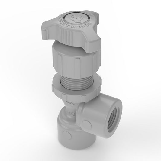 CPVC Throttle Master Needle Valve 1/2" Fem NPT X 1/2" Fem NPT - Image 1